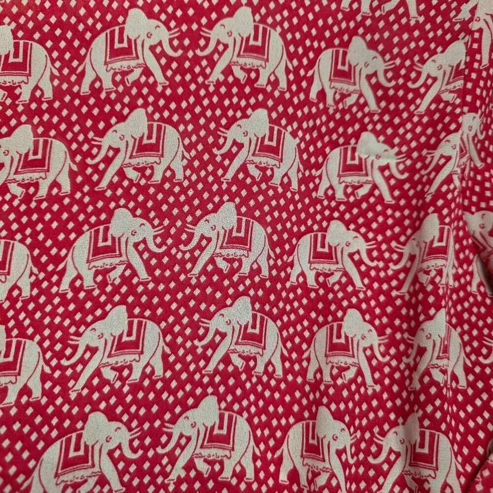 MIX by 41 Hawthorn Elephant Print Blouse Long Sleeve L - Picture 5 of 8